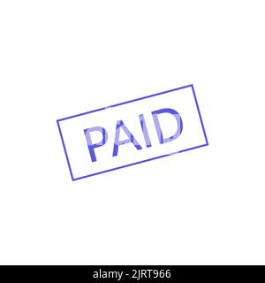 Vettore BLUE Stamp A PAGAMENTO su sfondo bianco. Illustrazione Vettoriale