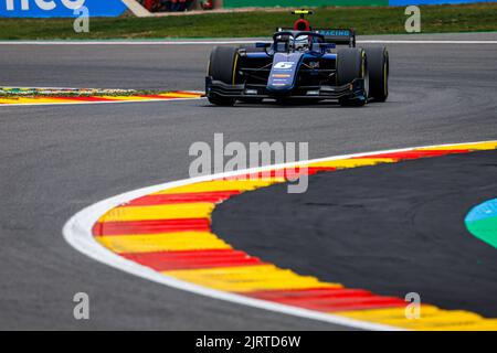 06 SARGEANT Logan (usa), Carlin, Dallara F2, azione in occasione del 11th° round del Campionato FIA di Formula 2 2022, dal 26 al 28 agosto 2022 sul circuito di Spa-Francorchamps, a Francorchamps, Belgio - Foto Julien Delfosse/DPPI Foto Stock