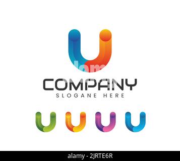 Design moderno con logo "u". U Logo lettera, Logo alfabeto. Modello moderno con logo U Illustrazione Vettoriale