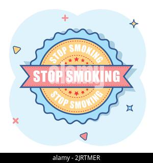 Smettere di fumare grunge timbro di gomma. Illustrazione Vettoriale su sfondo bianco. Il concetto di Business nessun fumo timbro pittogramma. Illustrazione Vettoriale