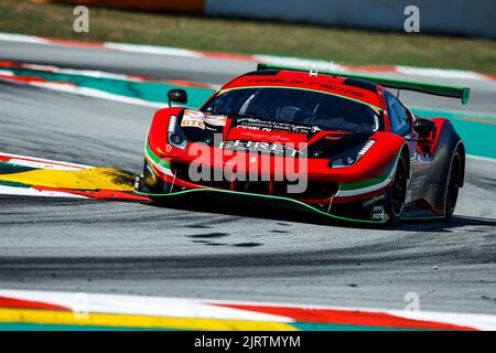 Barcellona, Spagna. 26th ago, 2022. 32 EHRET Pierre (ger), VARRONE Nicolas (arg), ALESI Diego (ita), Rinaldi Racing, Ferrari 488 GTE, Azione durante la 4 ore di Barcellona 2022, 4th° round della 2022 European le Mans Series sul circuito di Barcellona-Catalunya dal 26 al 28 agosto, a Barcellona, Spagna - Foto Xavi Bonilla / DPPI Credit: DPPI Media/Alamy Live News Foto Stock