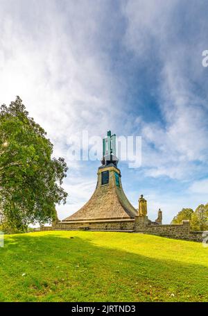 Monumento della pace (Mohyla miru in lingua ceca) - in memoria battaglia di Slavkov (Austerlitz) campo di battaglia durante le guerre napoleoniche nel 1805. Moravia meridionale r Foto Stock