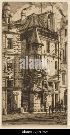 Tourelle, rue de la Tixéranderie (Casa con torretta, rue de la Tixéranderie, Parigi), 1852, Parigi, di Charles Meryon. Dono di Sir John Ilott, 1962. Foto Stock