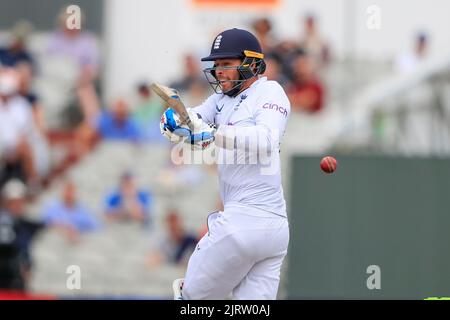 Ben Foakes d'Inghilterra in battuta durante il 2nd Test Foto Stock