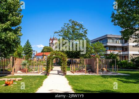 Giardino cittadino di Schwaebisch Gmuend, Baden-Wuerttemberg, Germania Foto Stock