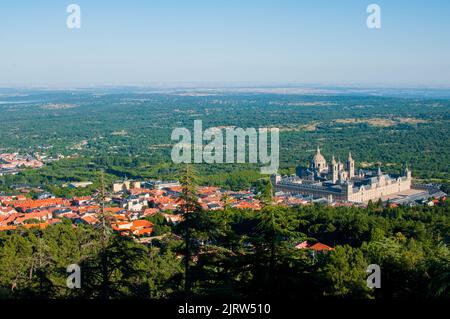 Sito reale di San Lorenzo de El Escorial a Madrid, Spagna Foto Stock