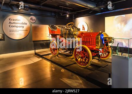 Auto classica retrò - Krastin. Museo del motore di riga. Riga, Lettonia, 17 agosto 2022 Foto Stock