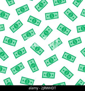 Modello semplice senza cuciture con banconote in dollari da noodle money. Illustrazione Vettoriale