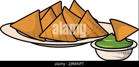 Illustrazione del vettore di nachos fast food isolato Illustrazione Vettoriale