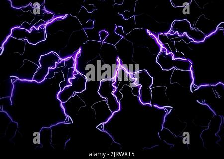 Un caleidoscopio di fulmini al neon onnipresenti. Spettacolo laser. Caleidoscopio al neon. Immagine sfocata Foto Stock