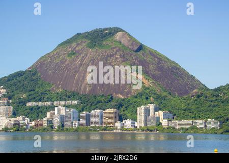 collina delle capre - pietra della Maroca - Lagoa Rodrigo de Freitas - Rio de Janeiro Brasile Foto Stock