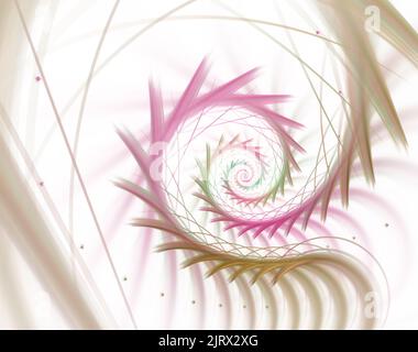 3D rendering di sfondo astratto. Vortice fantasy astratto di forme frattali. Fantasy luce sfondo festivo. Fractal digitale art. Foto Stock