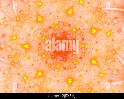 Fractal Fuochi d'artificio sfondo. Sfondo scintillante multicolore. Immagine generata dal computer. Movimento delle stelle magiche con tracce di particelle. grafica 3d Foto Stock