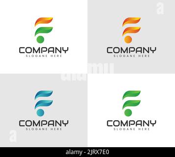 Moderno lettera f logo icona design elementi modello. Lettera F per il logo, adatta per logo aziendali, comunitari, personali e di marchi Illustrazione Vettoriale
