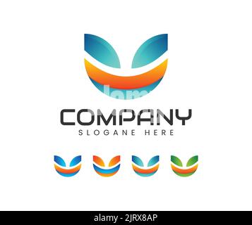 Modello astratto per il design del logo Illustrazione Vettoriale