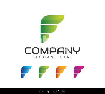 Logo moderno basato su lettera F. Design moderno e pulito con logo F Initial Illustrazione Vettoriale