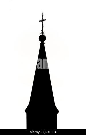 Silhouette della torre della chiesa luterana di Pomerode a Blumenau Santa Catarina Brasile Foto Stock
