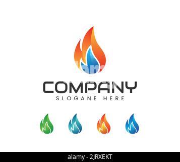 Logo Fire Flame. Icone fuoco per il design. Concetto fiamma, fuoco, icona, vettore illustrazione in stile piatto Illustrazione Vettoriale