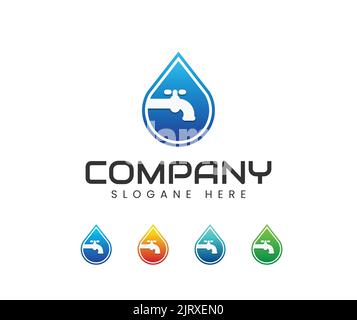 Disegno vettoriale dell'icona del logo del servizio idraulico modello. Logo idraulico. Impianto idraulico servizio icona logo creativo vettoriale illustrazione Illustrazione Vettoriale