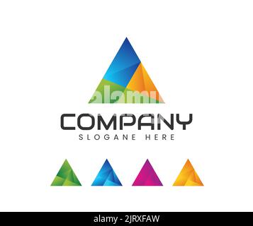 Design moderno con logo astratto a triangolo Illustrazione Vettoriale
