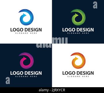 logo phoenix bird design logo phoenix. concetto creativo semplice logo phoenix bird circle Illustrazione Vettoriale