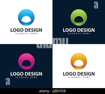 Cerchio astratto moderno logo 3D. Cerchio astratto moderno logo 3D Illustrazione Vettoriale