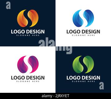 Logo astratto della lettera moderna. Lettera S logo icona modello di design elementi.Business lettera aziendale S logo design vettore. Semplice e pulito Illustrazione Vettoriale