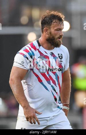 Newport, Regno Unito. 26th ago, 2022. Morgan Eames di Bristol Bears durante il gioco a Newport, Regno Unito, il 8/26/2022. (Foto di Mike Jones/News Images/Sipa USA) Credit: Sipa USA/Alamy Live News Foto Stock