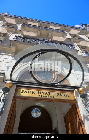 L'elegante Park Hyatt Paris Vendome è uno dei 10 hotel Palace nella capitale francese, Parigi FR Foto Stock