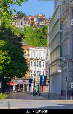 Collina di concezione vista da piazza maua a rio de janeiro Brasile. Foto Stock