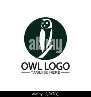 Modello vettoriale logo OWL Illustrazione Vettoriale