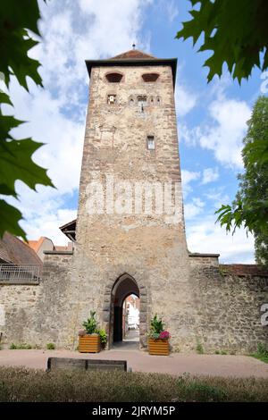 Kaiserturm storico costruito nel 1372 a Villingen, Villingen-Schwenningen, Foresta Nera meridionale, Foresta Nera, Baden-Wuerttemberg, Germania Foto Stock