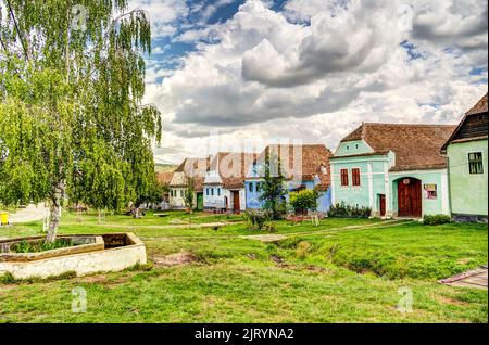 Villaggio sassone Viscri, Romania Foto Stock