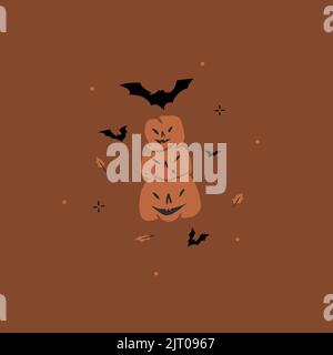 Mano disegnata astratta vettore grafica clipart illustrazioni, Halloween festa costume adulto persone personaggi collezione set.Creepy Halloween Illustrazione Vettoriale