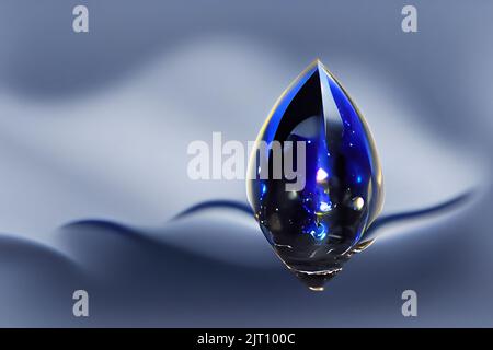 Un cristallo blu a forma di bolla Foto Stock