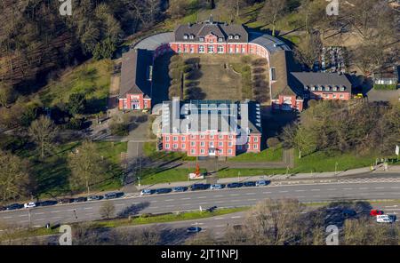 Veduta aerea, Ludwiggalerie Schloss Oberhausen, Kaisergarten, Marienviertel, Oberhausen, Regione della Ruhr, Renania settentrionale-Vestfalia, Germania, DE, Europa, galler Foto Stock