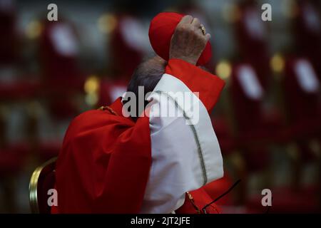 27 agosto 2022 - PAPA FRANCESCO nomina venti nuovi cardinali in occasione del Concistoro pubblico Ordinario nella Basilica di San Pietro in Vaticano © EvandroInetti via ZUMA Wire (Credit Image: © Evandro Inetti/ZUMA Press Wire) Foto Stock