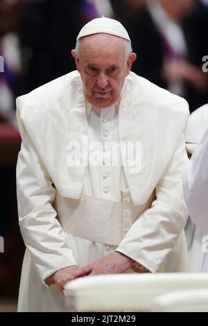 27 agosto 2022 - PAPA FRANCESCO nomina venti nuovi cardinali in occasione del Concistoro pubblico Ordinario nella Basilica di San Pietro in Vaticano © EvandroInetti via ZUMA Wire (Credit Image: © Evandro Inetti/ZUMA Press Wire) Foto Stock