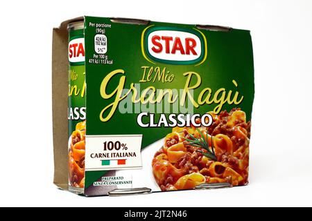 STAR Gran Ragù Pasta Salsa Classico a base di carne italiana. STAR S.p.A. è una società Gbfoods Foto Stock