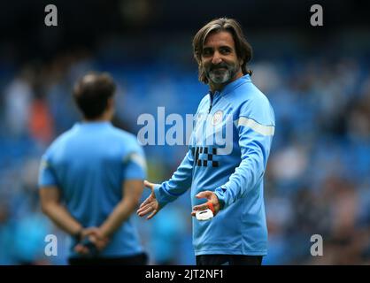 City Stadium, Manchester, Regno Unito. 27th ago, 2022. Premier Leage football, Manchester City versus Crystal Palace; Manchester City fitness coach Lorenzo Buenaventura Credit: Action Plus Sports/Alamy Live News Foto Stock