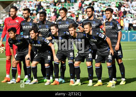 Elche, Elche, Spagna. 27th ago, 2022. ELCHE, SPAGNA - 27 AGOSTO: Real Sociedad giocatori durante la partita tra Elche CF e Real Sociedad de Futbol di la Liga Santander il 27 agosto 2022 a MartÃ-nez Valero a Elche, Spagna. (Credit Image: © Samuel CarreÃ±o/PX Imagens via ZUMA Press Wire) Foto Stock