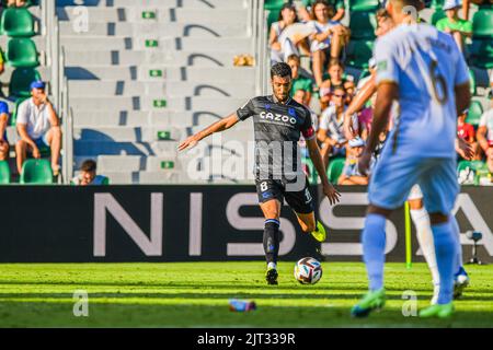 Elche, Elche, Spagna. 27th ago, 2022. ELCHE, SPAGNA - 27 AGOSTO: Mikel Merino di Real Sociedad durante la partita tra Elche CF e Real Sociedad de Futbol di la Liga Santander il 27 agosto 2022 a MartÃ-nez Valero di Elche, Spagna. (Credit Image: © Samuel CarreÃ±o/PX Imagens via ZUMA Press Wire) Foto Stock