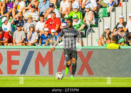 Elche, Elche, Spagna. 27th ago, 2022. ELCHE, SPAGNA - 27 AGOSTO: Momo Cho di Real Sociedad durante la partita tra Elche CF e Real Sociedad de Futbol di la Liga Santander il 27 agosto 2022 a MartÃ-nez Valero di Elche, Spagna. (Credit Image: © Samuel CarreÃ±o/PX Imagens via ZUMA Press Wire) Foto Stock