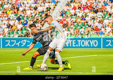 Elche, Elche, Spagna. 27th ago, 2022. ELCHE, SPAGNA - 27 AGOSTO: Roger Marti di Elche CF durante la partita tra Elche CF e Real Sociedad de Futbol di la Liga Santander il 27 agosto 2022 a MartÃ-nez Valero a Elche, Spagna. (Credit Image: © Samuel CarreÃ±o/PX Imagens via ZUMA Press Wire) Foto Stock