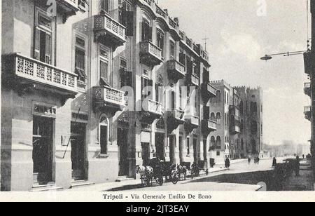 Tripoli, Via Generale Emilio De Bono. Foto Stock