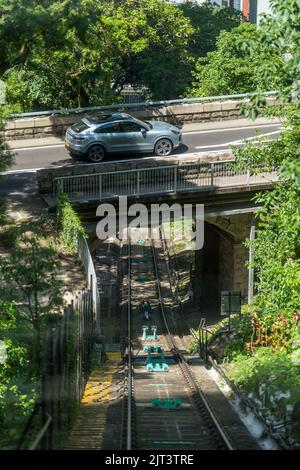 Il Peak Tram, nel centro di Hong Kong. (Agosto 2022) Foto Stock