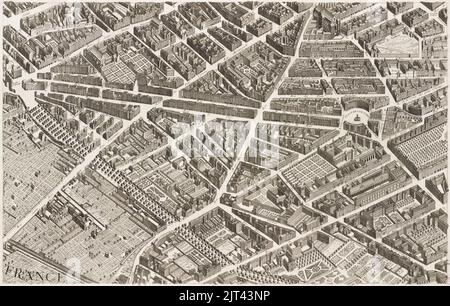 Mappa Turgot di Parigi, foglio 14 - Norman B. Leventhal Map Center. Foto Stock