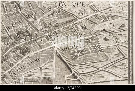 Mappa Turgot di Parigi, foglio 8 - Norman B. Leventhal Map Center. Foto Stock