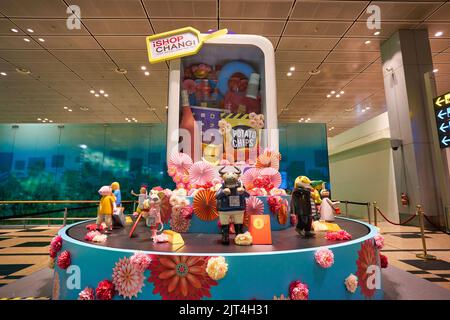 SINGAPORE - CIRCA GENNAIO 2020: Interior shot dell'Aeroporto Internazionale di Singapore Changi. Foto Stock