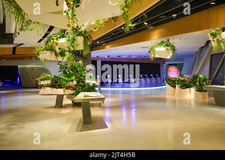 SINGAPORE - CIRCA GENNAIO 2020: Interior shot dell'Aeroporto Internazionale di Singapore Changi. Foto Stock